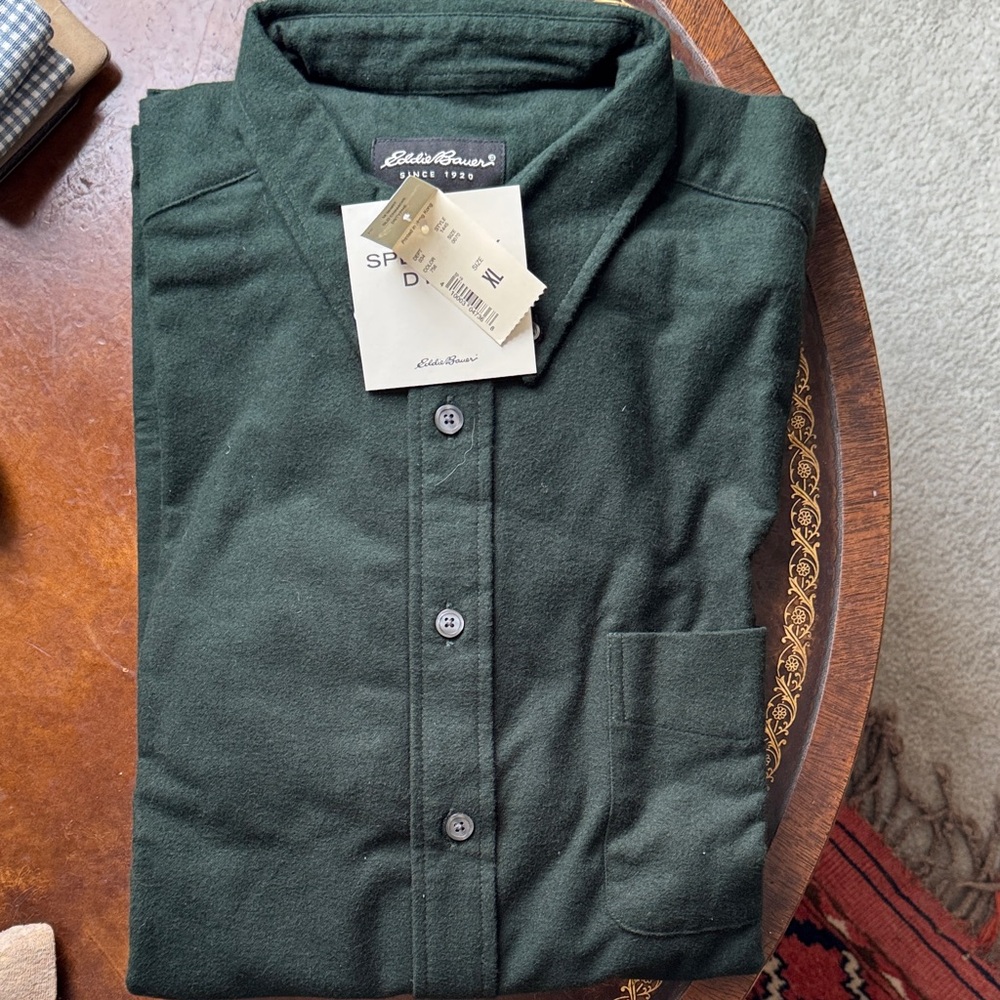 Eddie Bauer Men's Dark Green Shirt Jacket